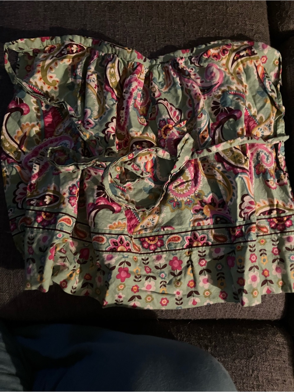 Floral Paisley Mint Green Ruffle Vera Bradley apron